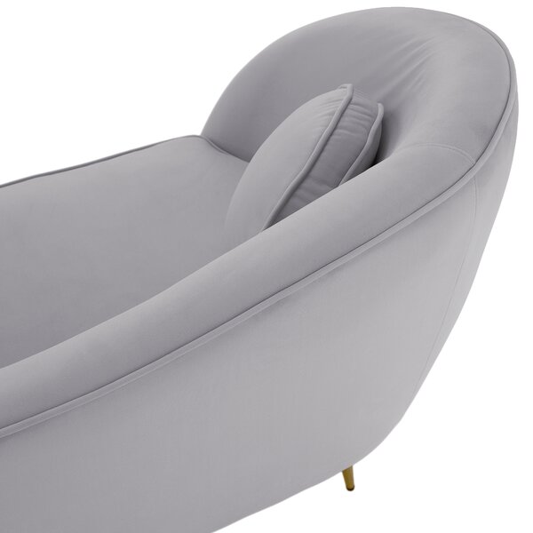 KONDELA Canapea de design cu 2 locuri, ţesătură Velvet gri/gold crom auriu, EZIO TYP 2