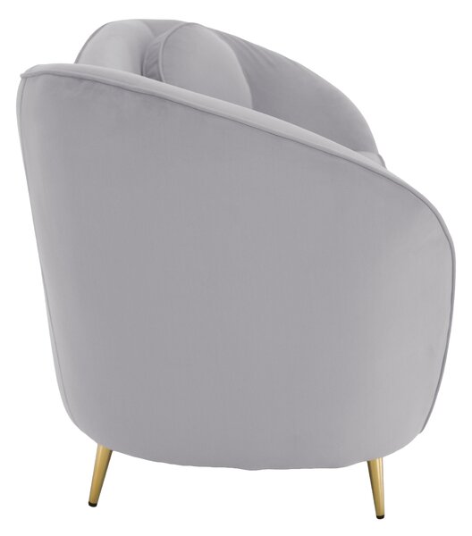 KONDELA Canapea de design cu 2 locuri, ţesătură Velvet gri/gold crom auriu, EZIO TYP 2