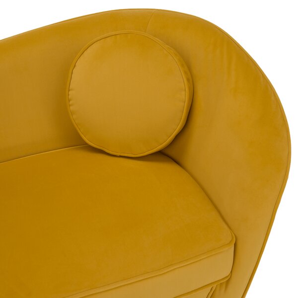 KONDELA Canapea cu 2 locuri de design, ţesătură Velvet galbenă/gold crom auriu, EZIO TYP 2
