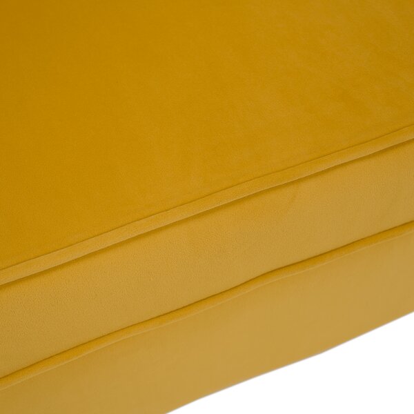 KONDELA Canapea cu 2 locuri de design, ţesătură Velvet galbenă/gold crom auriu, EZIO TYP 2