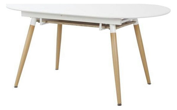 Masa extensibila CALIBER, alb/stejar, 160/200x90x76 cm
