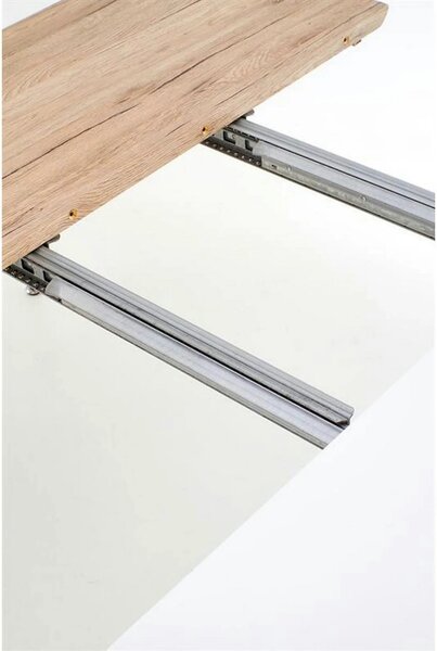Masa extensibila CALIBER, alb/stejar, 160/200x90x76 cm