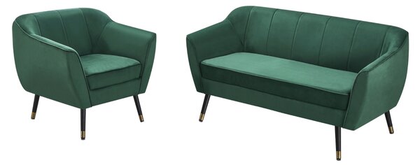 KONDELA Fotoliu de design, ţesătură Velvet verde/negru/aurie, VIODA