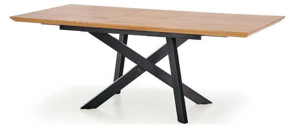 Masa extensibila Capital, stejar auriu/negru, 160/200x90x76 cm