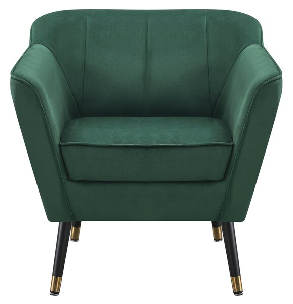 KONDELA Fotoliu de design, ţesătură Velvet verde/negru/aurie, VIODA