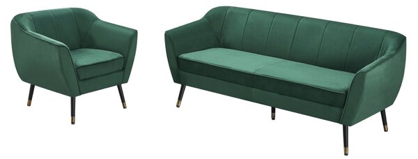 KONDELA Fotoliu de design, ţesătură Velvet verde/negru/aurie, VIODA