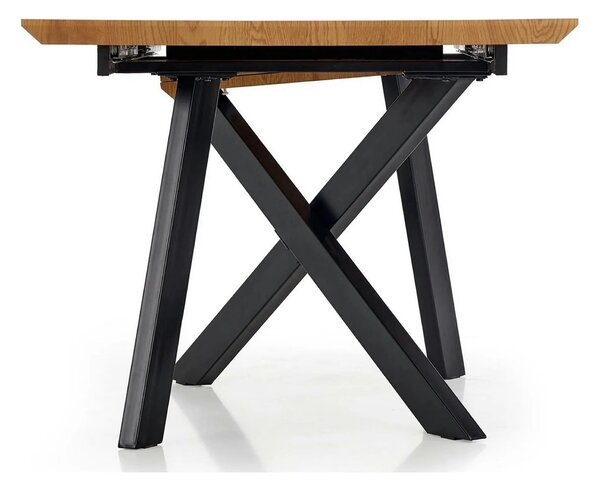 Masa extensibila Capital, stejar auriu/negru, 160/200x90x76 cm