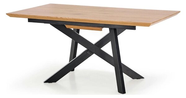 Masa extensibila Capital, stejar auriu/negru, 160/200x90x76 cm