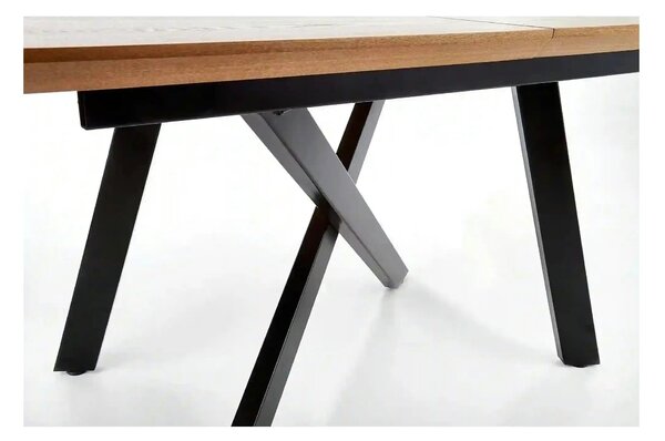 Masa extensibila Capital, stejar auriu/negru, 160/200x90x76 cm