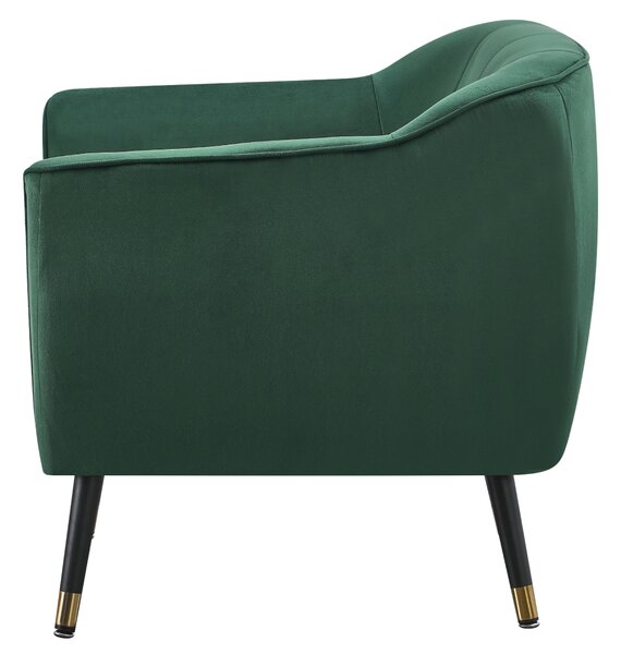 KONDELA Fotoliu de design, ţesătură Velvet verde/negru/aurie, VIODA