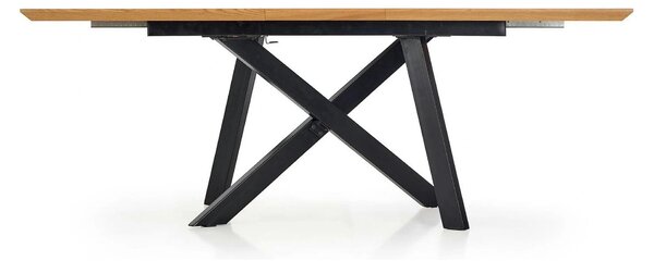 Masa extensibila Capital, stejar auriu/negru, 160/200x90x76 cm