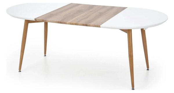 Masa extensibila EDWARD, alb/stejar miere, 120/200x100x75 cm