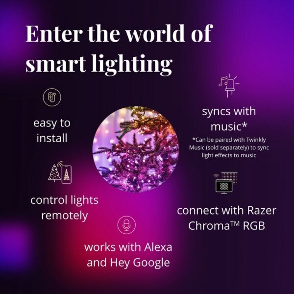 Twinkly TWS250SPP-BEU - Ghirlandă LED RGB pentru exterior 250xLED 23,5 m IP44 Wi-Fi