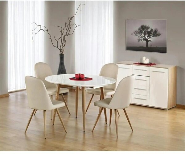Masa extensibila EDWARD, alb/stejar miere, 120/200x100x75 cm
