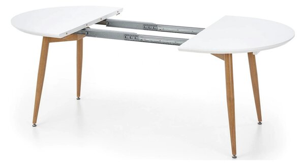 Masa extensibila EDWARD, alb/stejar miere, 120/200x100x75 cm