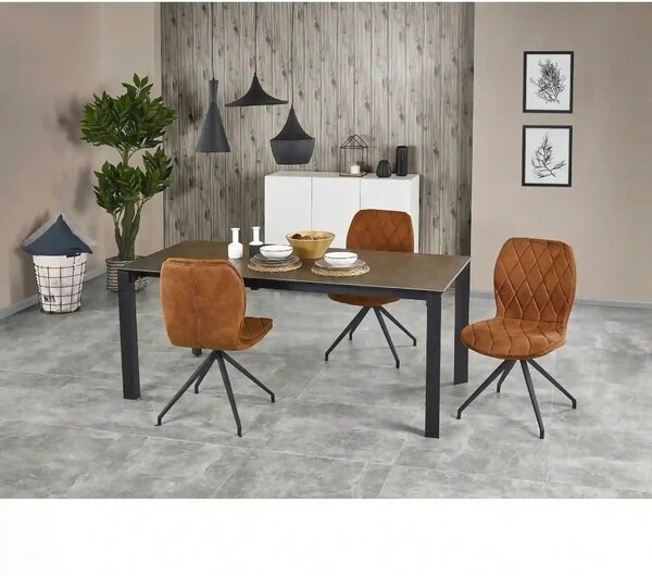 Masa extensibila HORIZON, gri/negru, ceramica, 120/180x85x76 cm