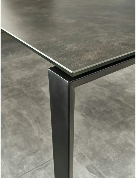 Masa extensibila HORIZON, gri/negru, ceramica, 120/180x85x76 cm