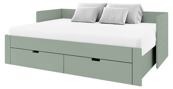 KONDELA Patul extensibil, verde-gri, 90/180x200, ANTONY