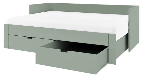 KONDELA Patul extensibil, verde-gri, 90/180x200, ANTONY