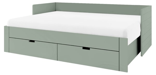 KONDELA Patul extensibil, verde-gri, 90/180x200, ANTONY