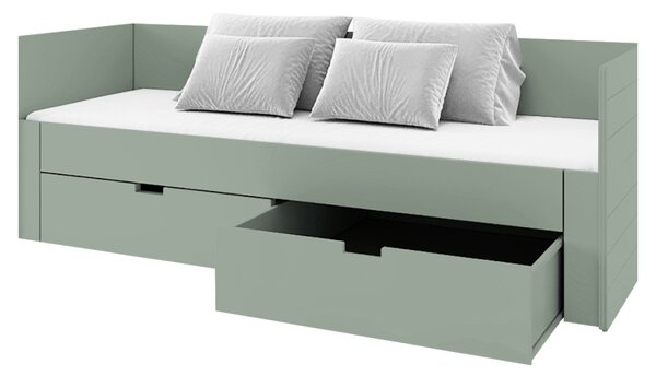KONDELA Patul extensibil, verde-gri, 90/180x200, ANTONY