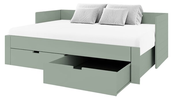 KONDELA Patul extensibil, verde-gri, 90/180x200, ANTONY