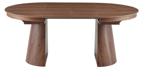 KONDELA Masă de sufragerie, extensibilă, nuc, 115-150-185x75 cm, NANET