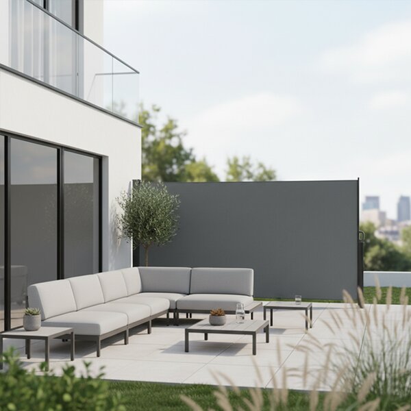 KONDELA Paravan lateral, antracit, 3x1,8 m, TAKSA NEW TYP 2