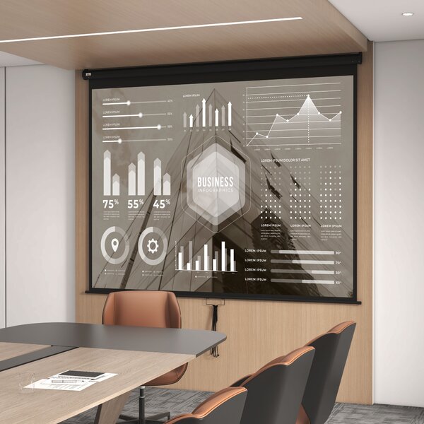 HOMCOM Ecran pentru Proiector 120 Inch Format 16:9/4:3 Reglabil, Ecran de Proiecție Compact, 244x183 cm, Negru | Aosom Romania