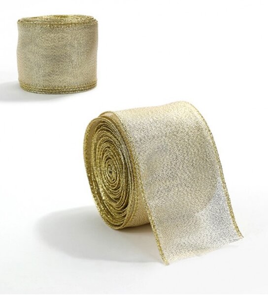 Fundita de Craciun GOLDIE 6,3 cm x 2 m, aurie