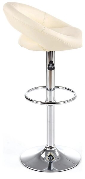 Scaun bar H15, crem/crom, piele ecologica/metal, 54x46x80/102 cm