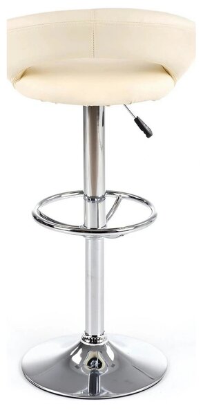 Scaun bar H15, crem/crom, piele ecologica/metal, 54x46x80/102 cm
