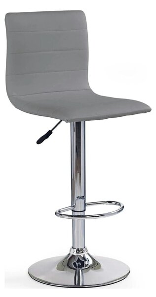 Scaun bar H21, gri/crom, piele ecologica/otel, 40x42x93/115 cm