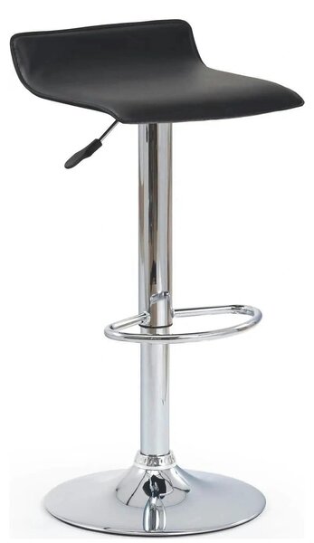 Scaun bar H1, negru/crom, piele ecologica/PVC/otel, 40x39x63/84 cm