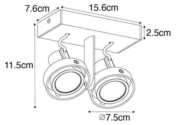 Spotlight modern alb cu 2 lumini - Master 50