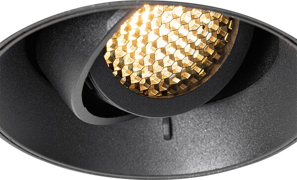 Set de 6 spoturi încastrate moderne negre GU10 rotunde fără ramă - Oneon Honey