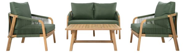 KONDELA Set de grădină, lemn de salcâm, verde/natural, NADIM