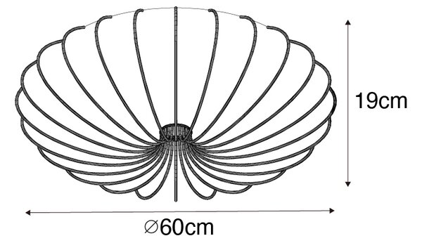 Plafoniera de design bej 60 cm 5 lumini - Plu