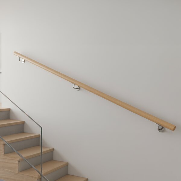 KONDELA Bară/balustradă, lemn masiv, natural, 250 cm, MANEL TYP 4