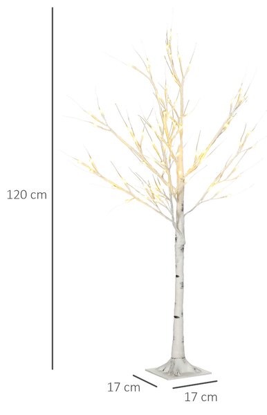 Lumina artificiala pentru copac de mesteacan alb, cu lumina LED pentru interior si exterior HOMCOM | Aosom RO