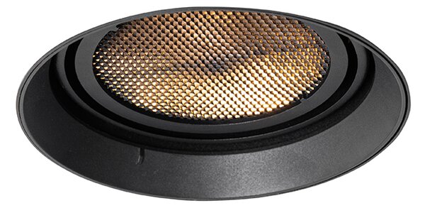 Spot modern îngropat negru GU10 AR111 rotund fără rama - Oneon Honey