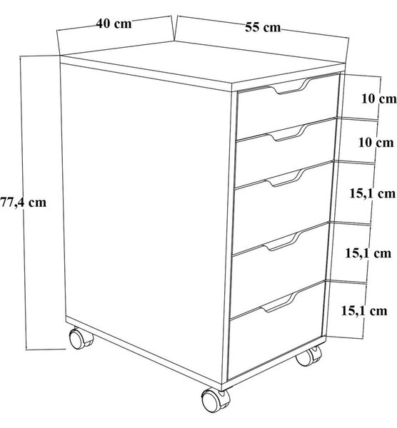 Container de birou Caisy (verde). 1144765