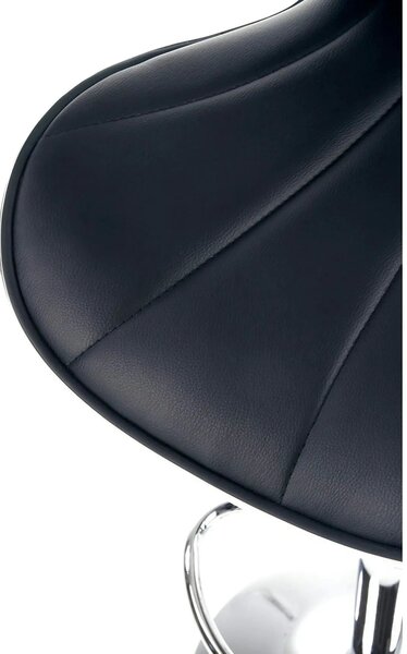 Scaun bar H69, negru/crom, piele ecologica/otel, 48x55x91/111 cm