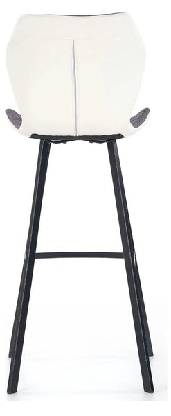Scaun bar H83, gri/negru, stofa/piele ecologica/metal, 50x48x101 cm