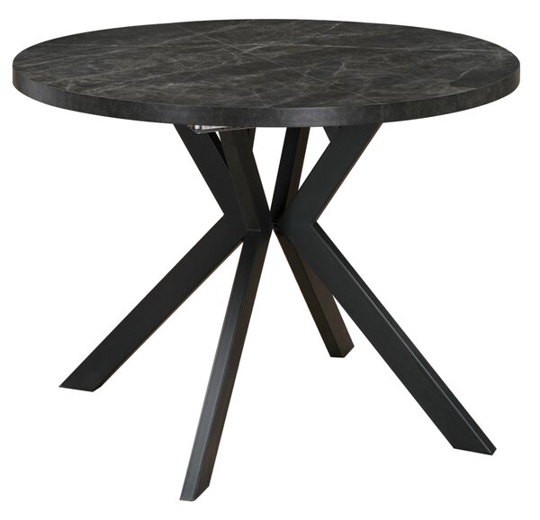 KONDELA Masă de sufragerie extensibilă, beton închis/negru, 100-250x75,5 cm, LUKOS