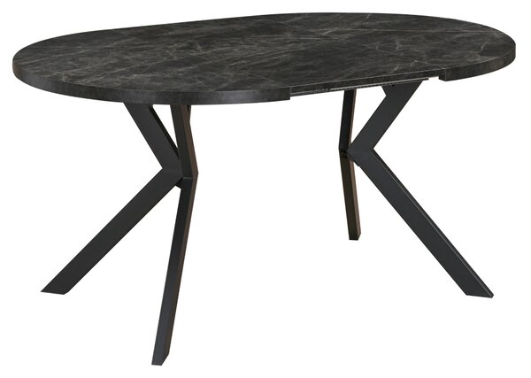 KONDELA Masă de sufragerie extensibilă, beton închis/negru, 100-250x75,5 cm, LUKOS