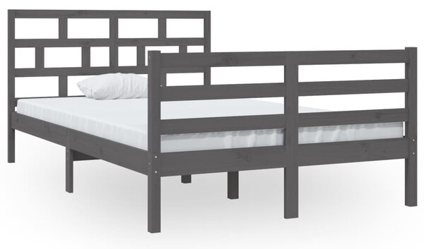 Cadru de pat, gri, 120x200 cm, lemn masiv de pin