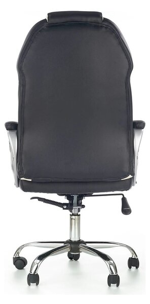 Scaun de birou BARTON, negru/alb, piele ecologica perforata, 64x68x115