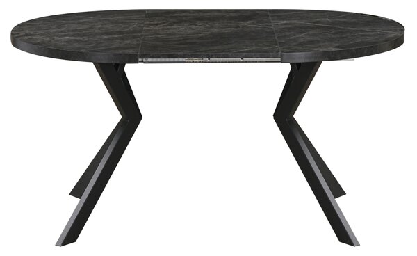 KONDELA Masă de sufragerie extensibilă, beton închis/negru, 100-250x75,5 cm, LUKOS
