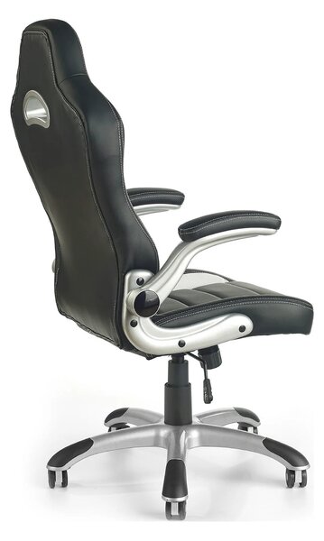 Scaun gaming LOTUS, negru/gri, piele ecologica perforata, 63x65x117/12
